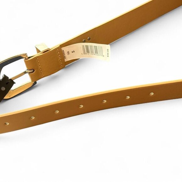 NEW Steve Madden Grunge Rhinestone Tan Belt with Silver Hardware | NWT